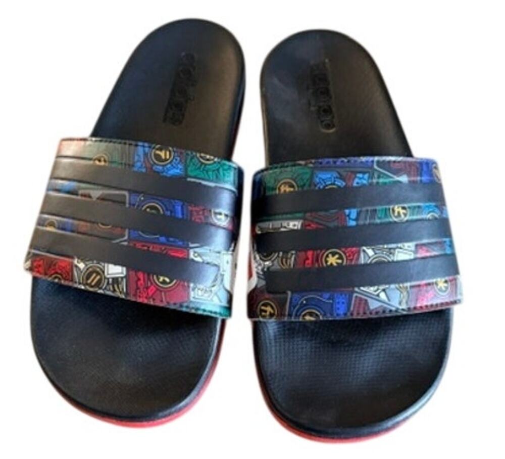 Adidas LEGO Ninjago Adilette Comfort Slides Youth US 4 Red Black FY8835